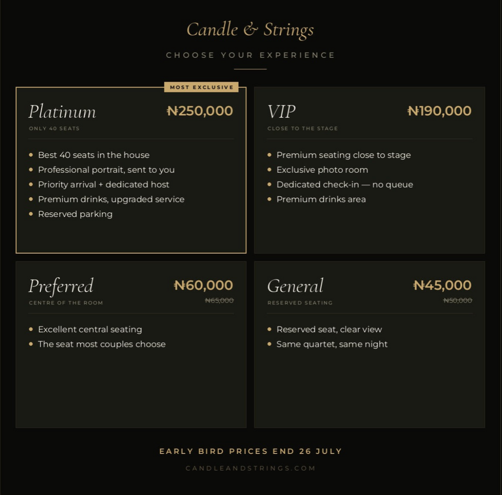 Candle & Strings: Abuja Debut 9:30PM