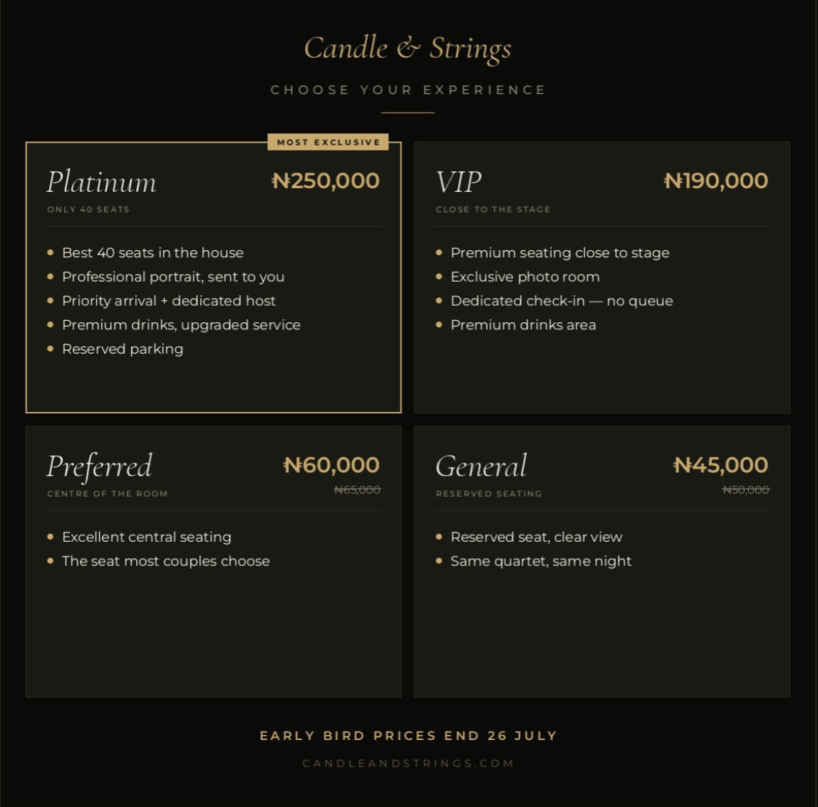 Candle & Strings: Abuja Debut 9:30PM