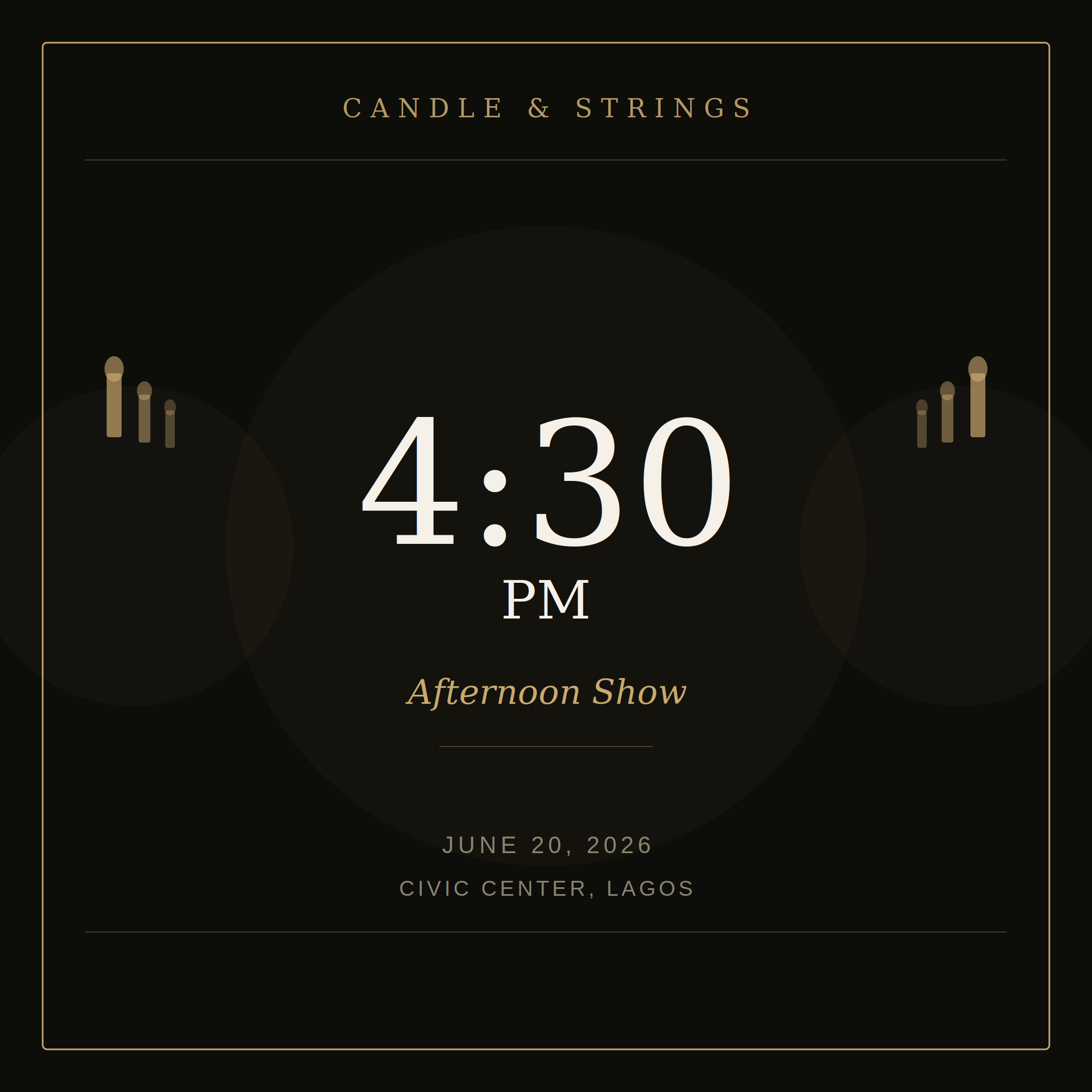 Candle and Strings 4:30pm Show