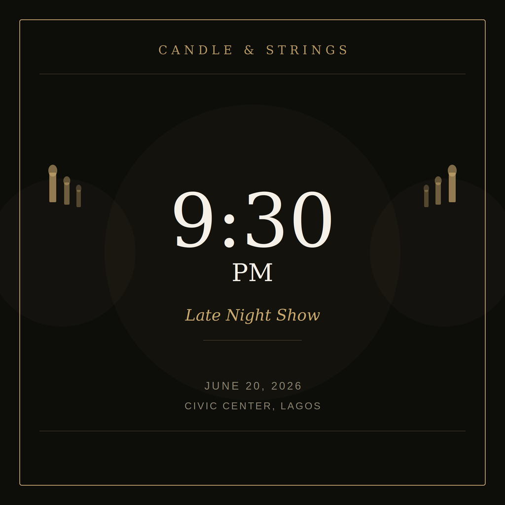 Candle and Strings 9:30pm Show