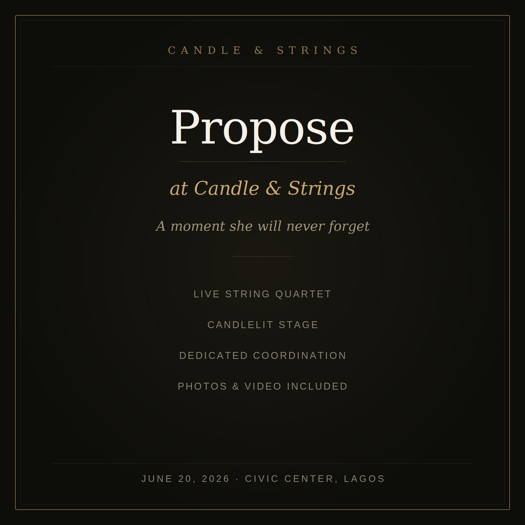 Candle and Strings Proposal Experience